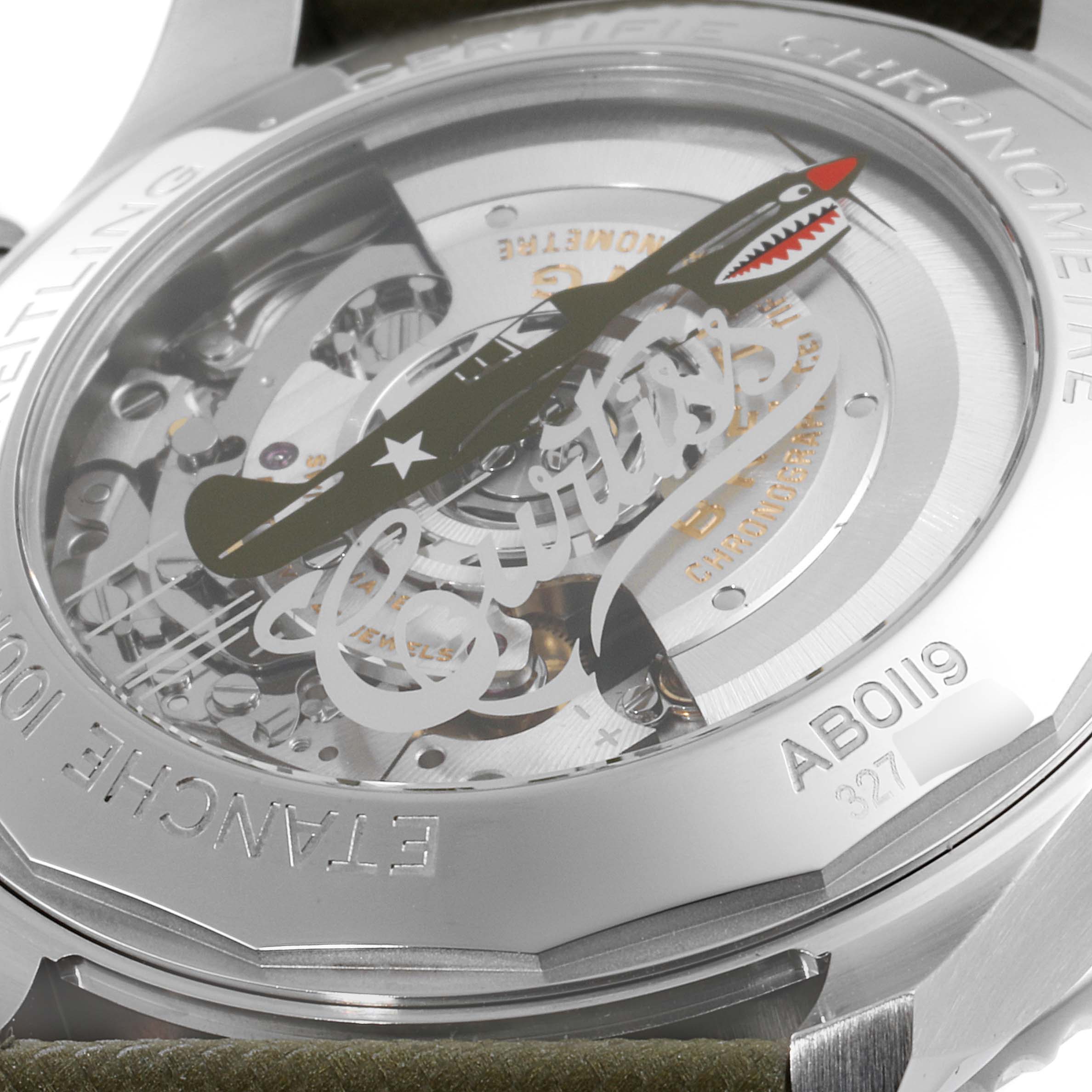 This image shows the back case and intricate internal mechanics of the Breitling Navitimer watch.