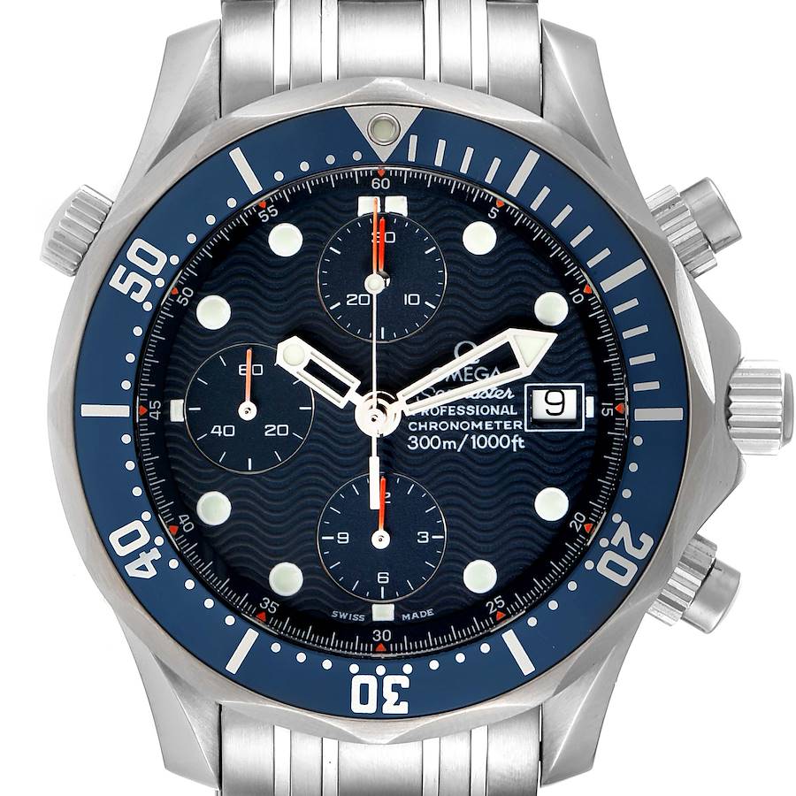 Omega Seamaster 300m Chronograph Automatic Steel Mens Watch 2599.80.00 SwissWatchExpo