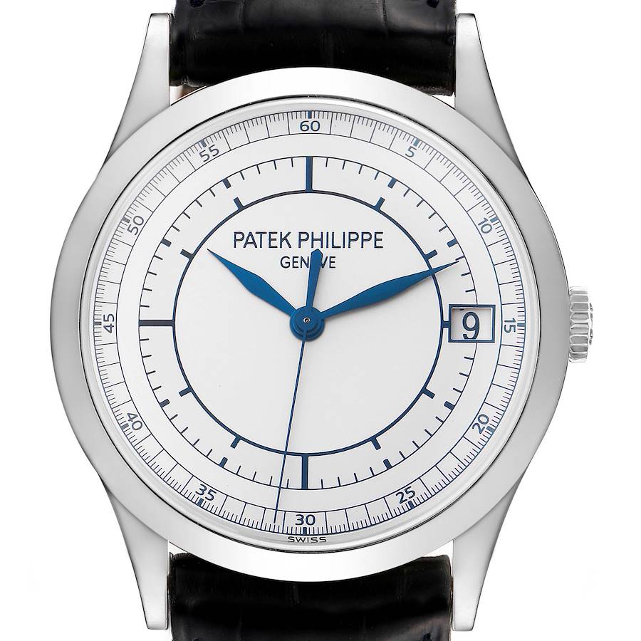 Patek Philippe Calatrava White Gold Silver Dial Automatic Mens Watch 5296 SwissWatchExpo