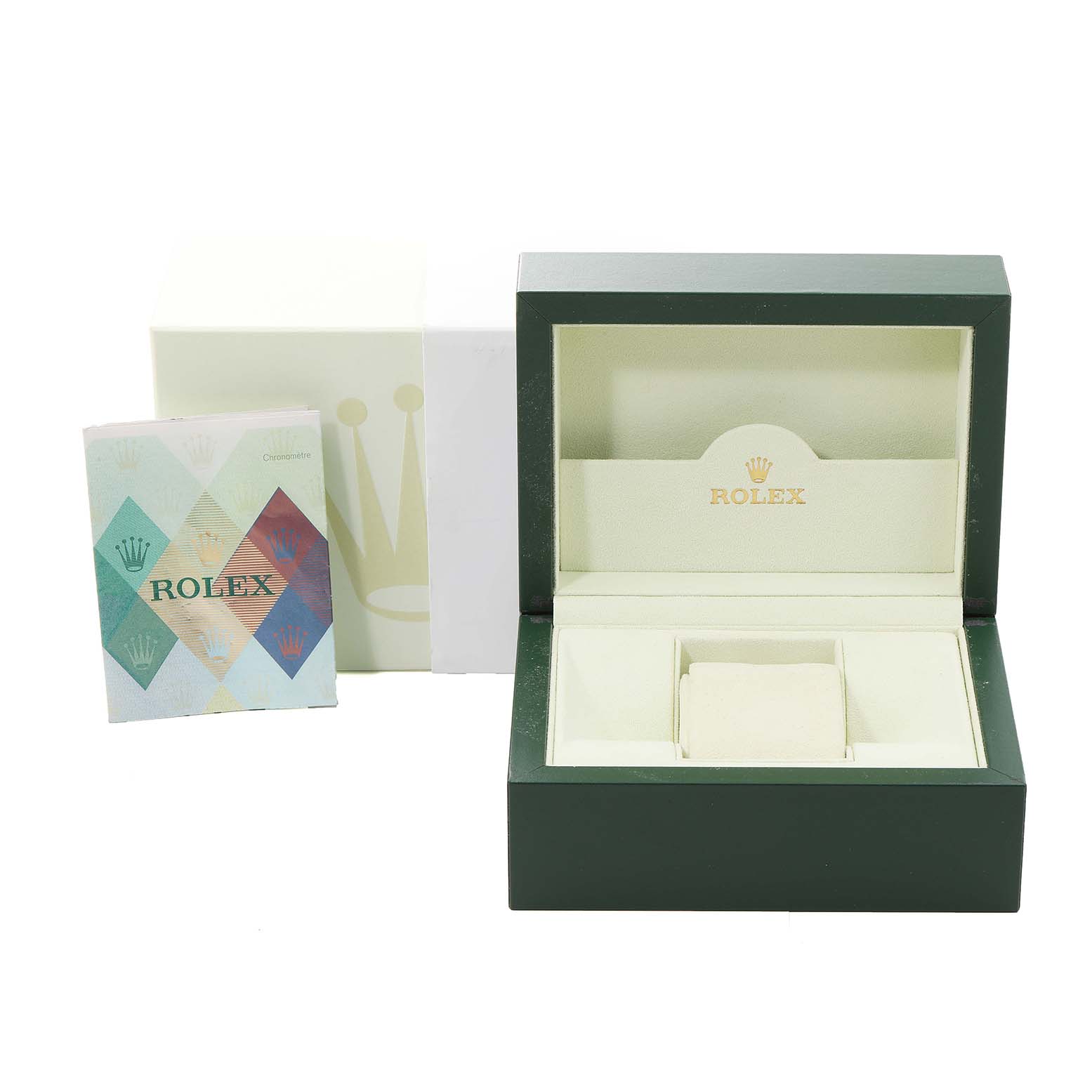 The image shows the open box and manual for a Rolex Mid-Size 178241 Women's Steel and Gold (two tone) Grey Dial 178241 Women's Steel and Gold (two tone) Grey Dial model watch.