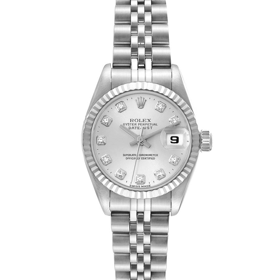 Rolex Datejust Steel White Gold Diamond Dial Ladies Watch 69174 SwissWatchExpo