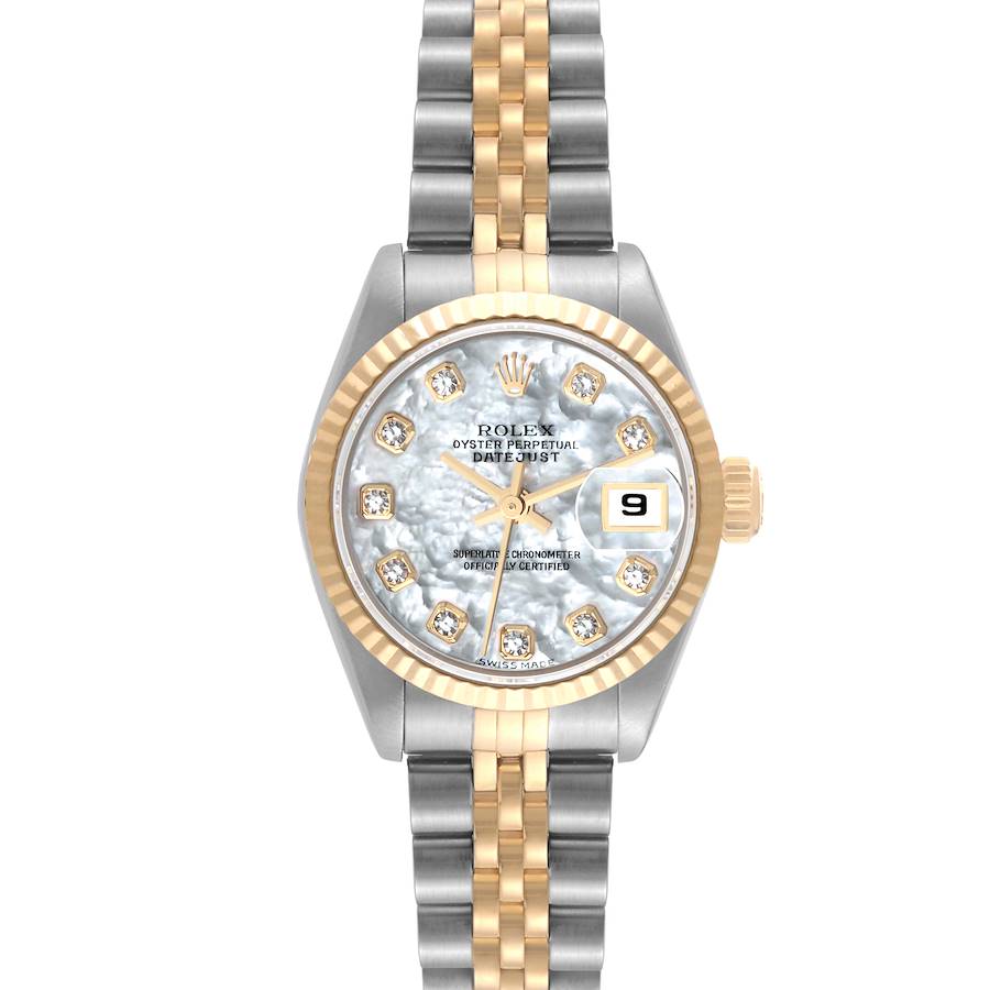Rolex Datejust Steel Yellow Gold MOP Diamond Dial Ladies Watch 79173 Box Papers SwissWatchExpo
