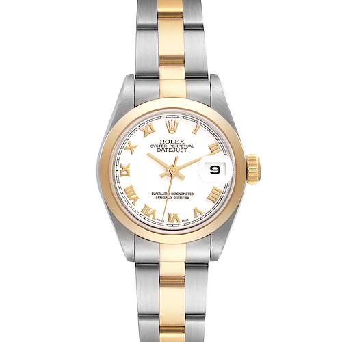 Photo of Rolex Datejust Steel Yellow Gold White Dial Ladies Watch 79163 Box Papers
