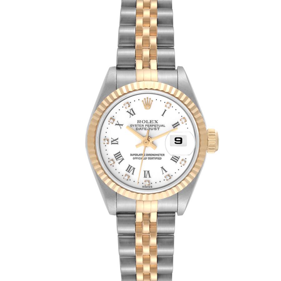 Rolex Datejust Yellow Gold White Diamond Dial Ladies Watch 79173 Box Papers SwissWatchExpo