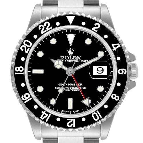 Photo of Rolex GMT Master Black Bezel Automatic Steel Mens Watch 16700 Box Papers