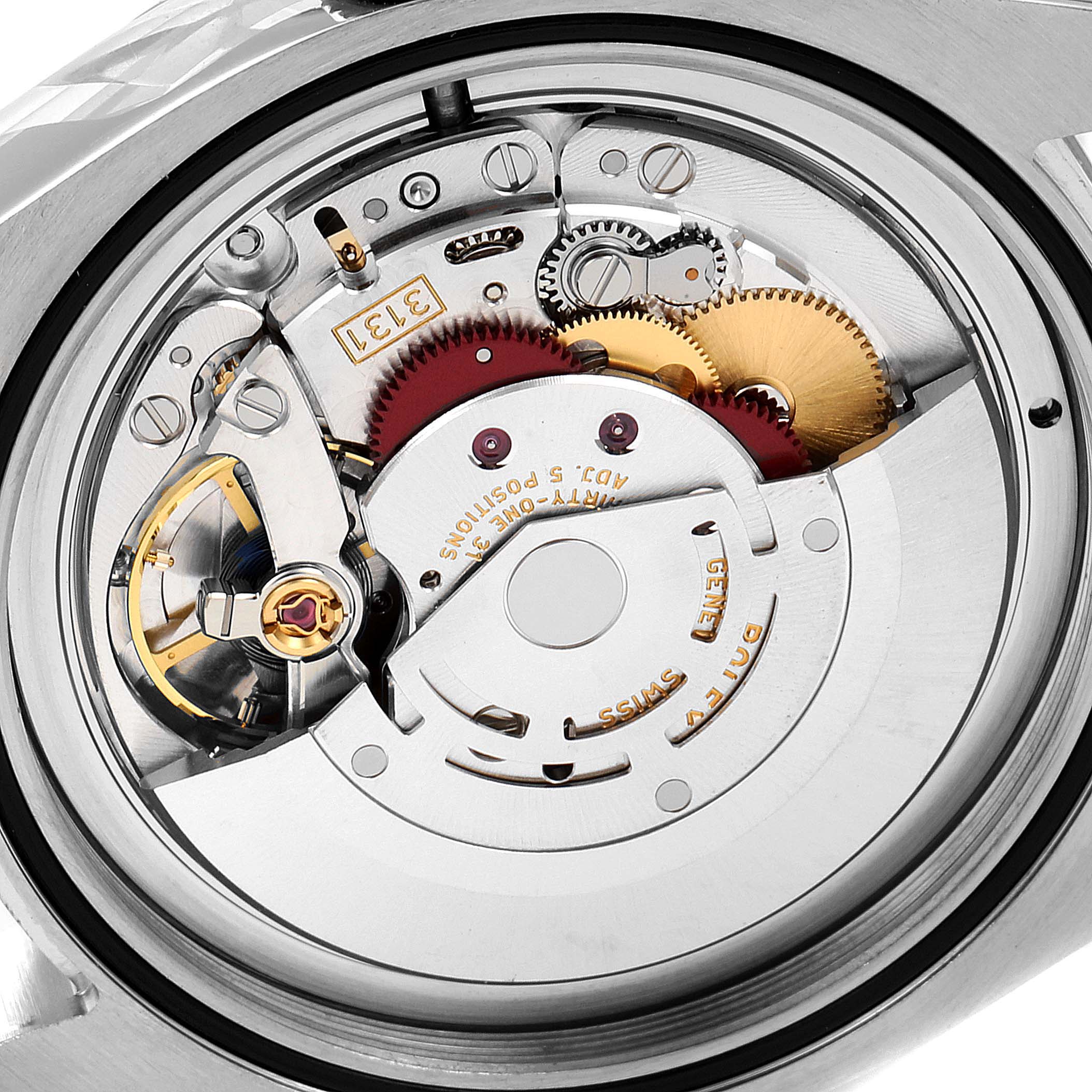 The image shows the internal mechanism of a Rolex Milgauss 116400V Men's Stainless Steel Black Dial 116400V Men's Stainless Steel Black Dial watch from the back angle.