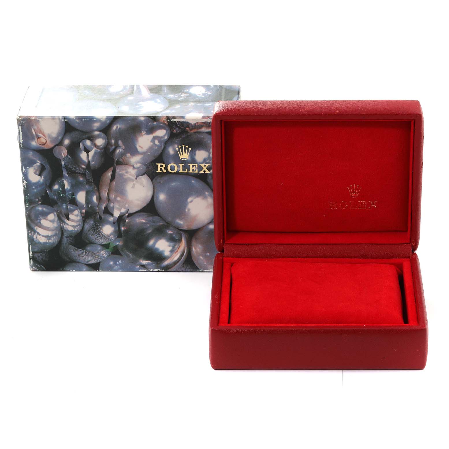 The image shows a Rolex President 69278 Women's Yellow Gold White Dial 69278 Women's Yellow Gold White Dial model watch box and its external packaging.