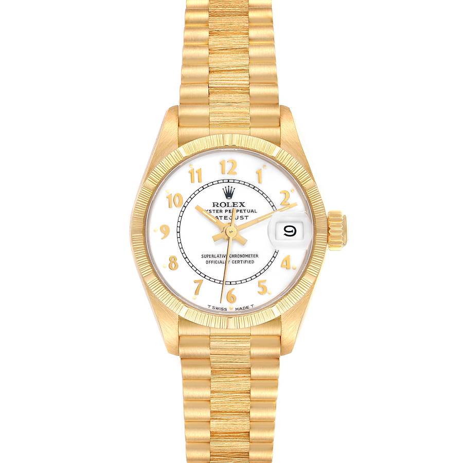 Rolex President Datejust 26 White Dial Yellow Gold Ladies Watch 69278 SwissWatchExpo
