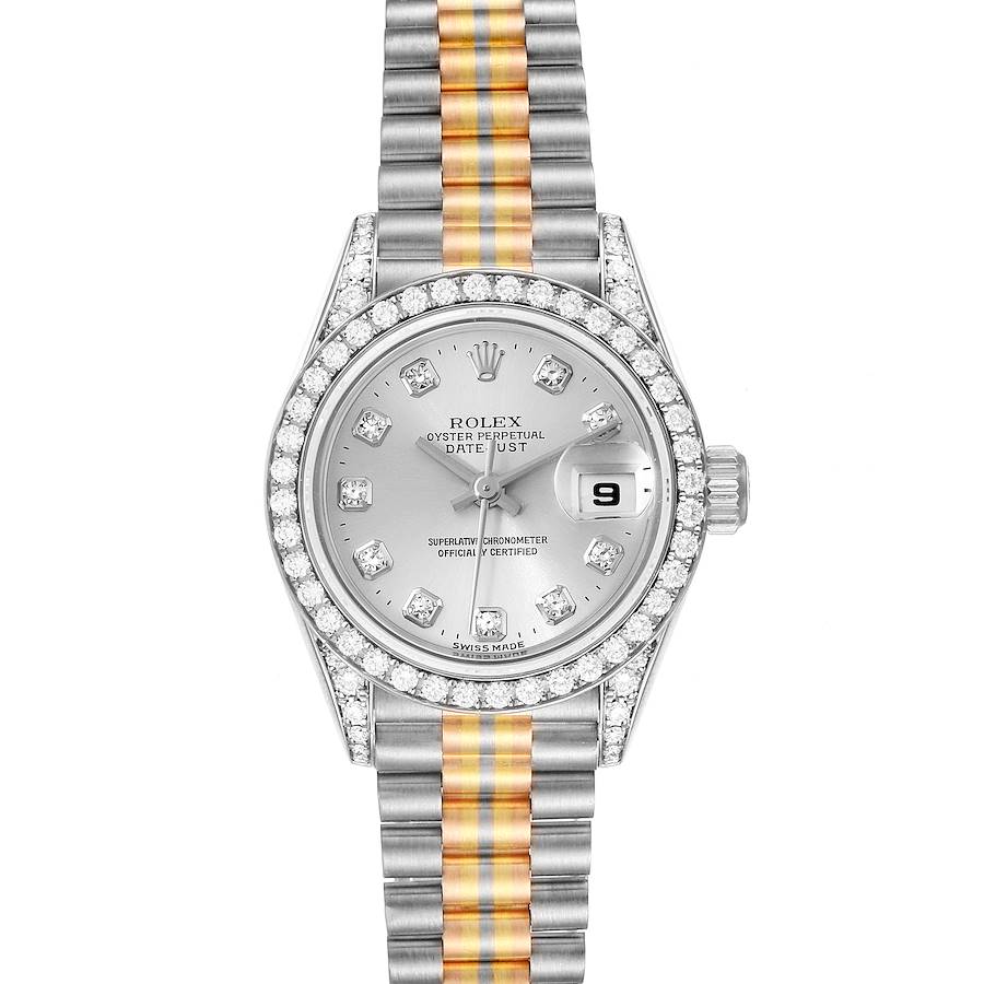 Rolex President Tridor White Yellow Rose Gold Diamond Ladies Watch 69159 SwissWatchExpo