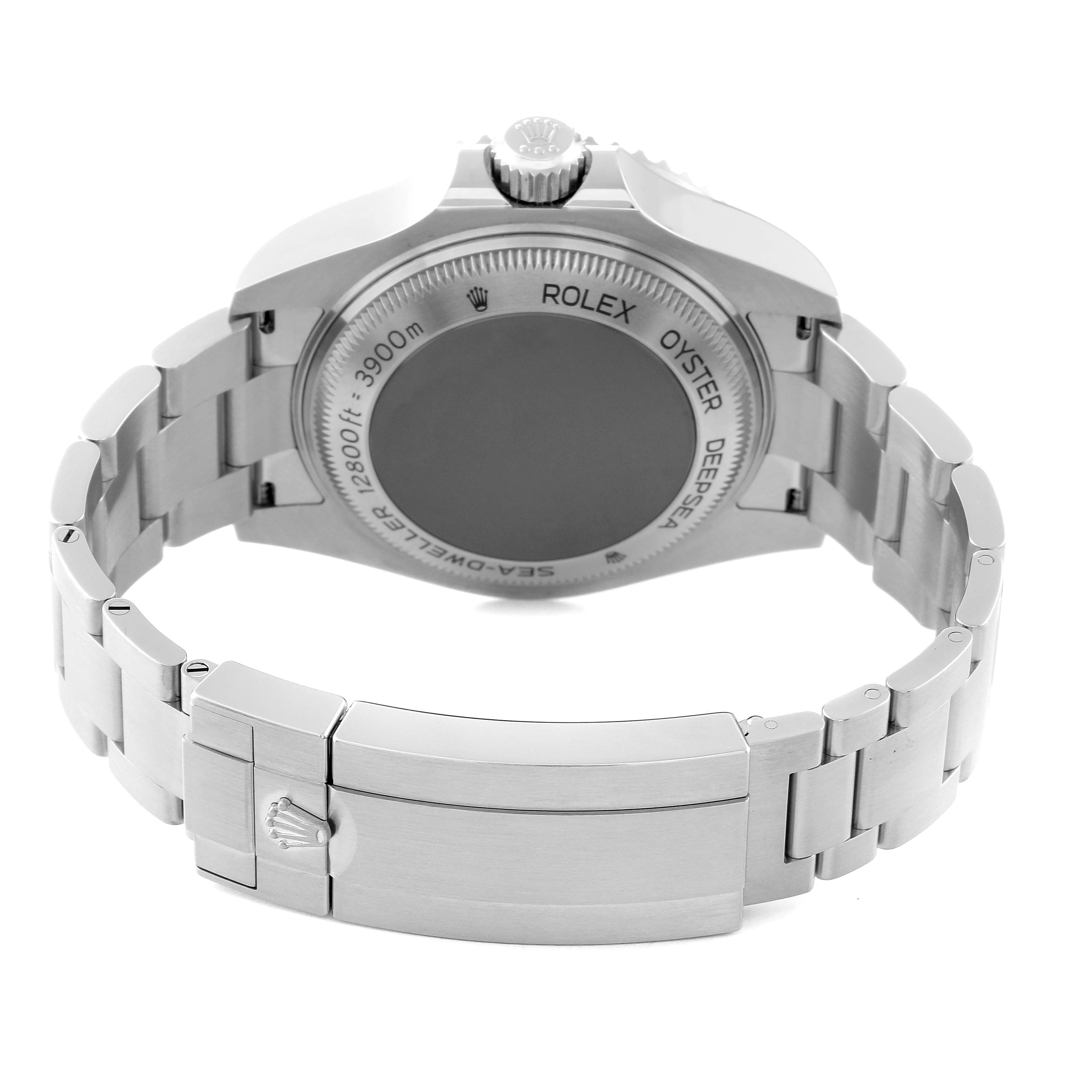 The image shows the back and bracelet of the Rolex Sea-Dweller 126660 Men
s Stainless Steel Black Dial 126660 Men
s Stainless Steel Black Dial watch, including the clasp and case back details.