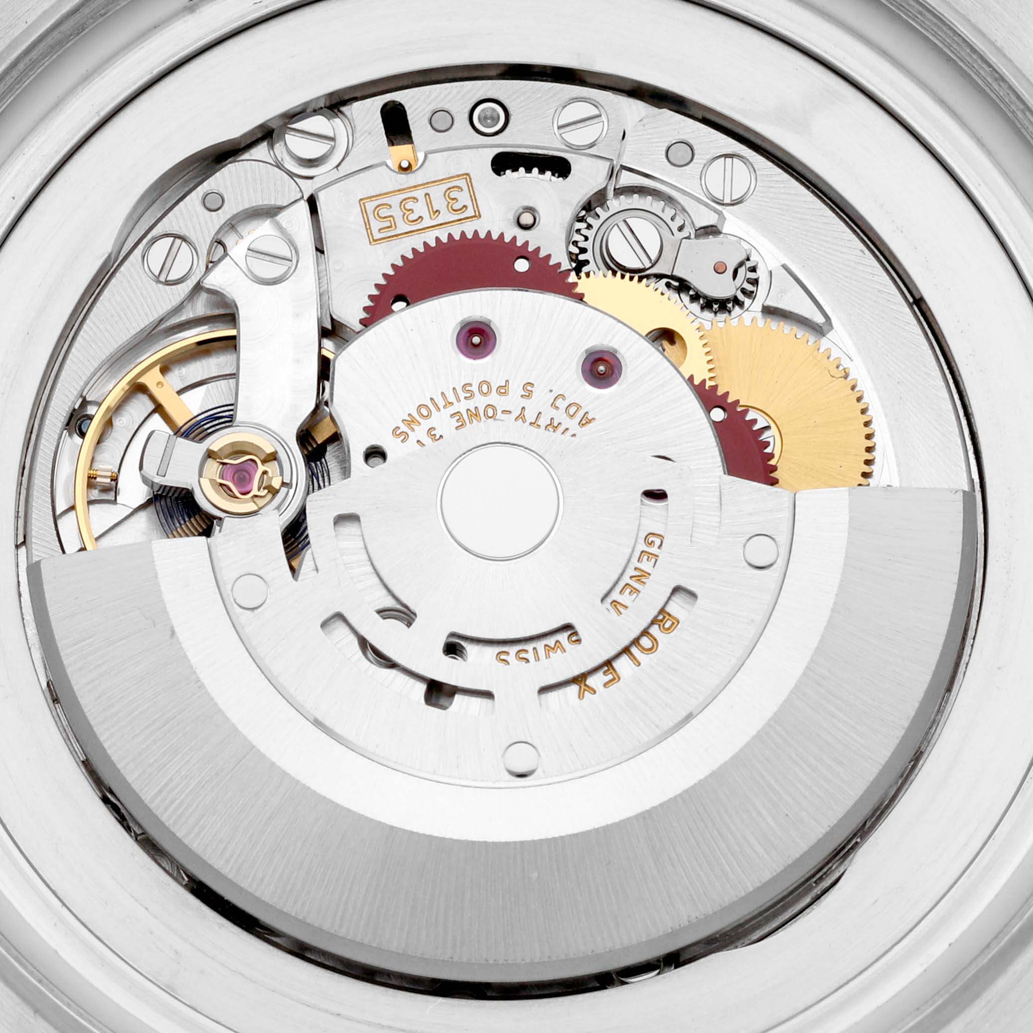 This image shows the internal movement mechanism of a Rolex Sea-Dweller 116660 Men
s Stainless Steel Black Dial 116660 Men
s Stainless Steel Black Dial watch, viewed from the back.