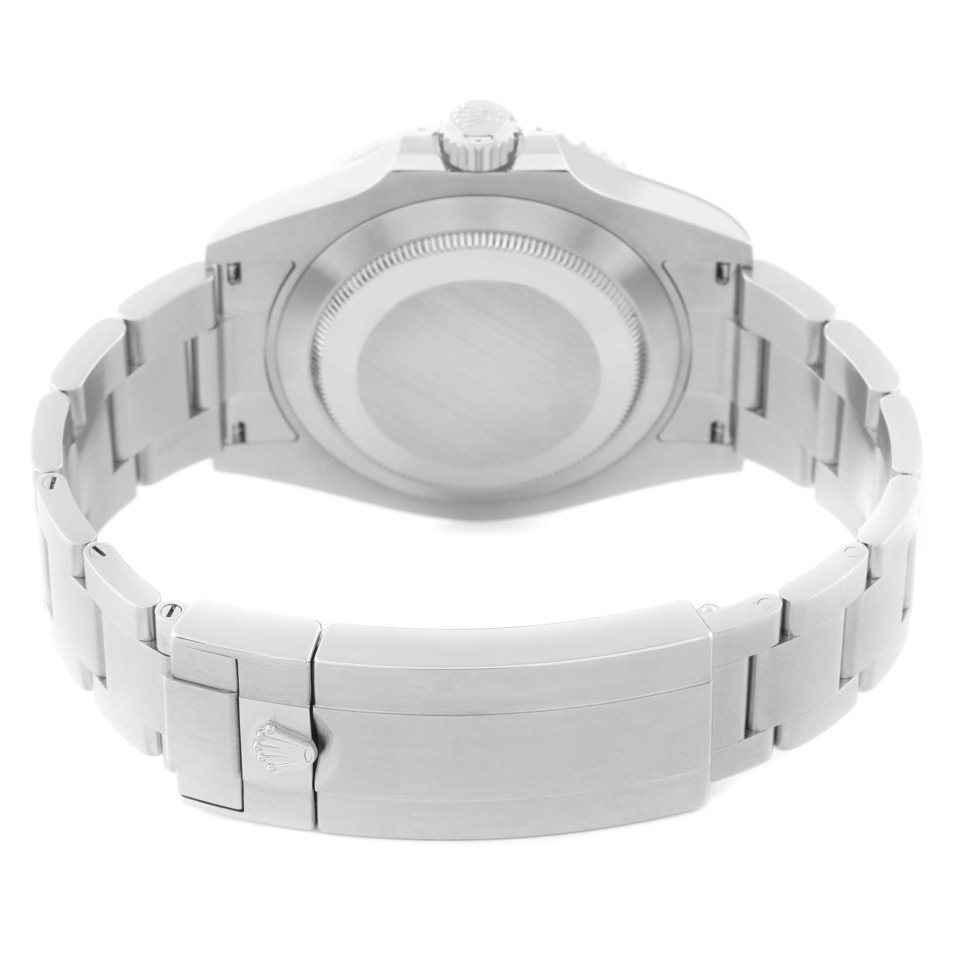 The image shows the back case and bracelet clasp of a Rolex Submariner 126610LN Men
s Stainless Steel Black Dial 126610LN Men
s Stainless Steel Black Dial watch, viewed from the rear.