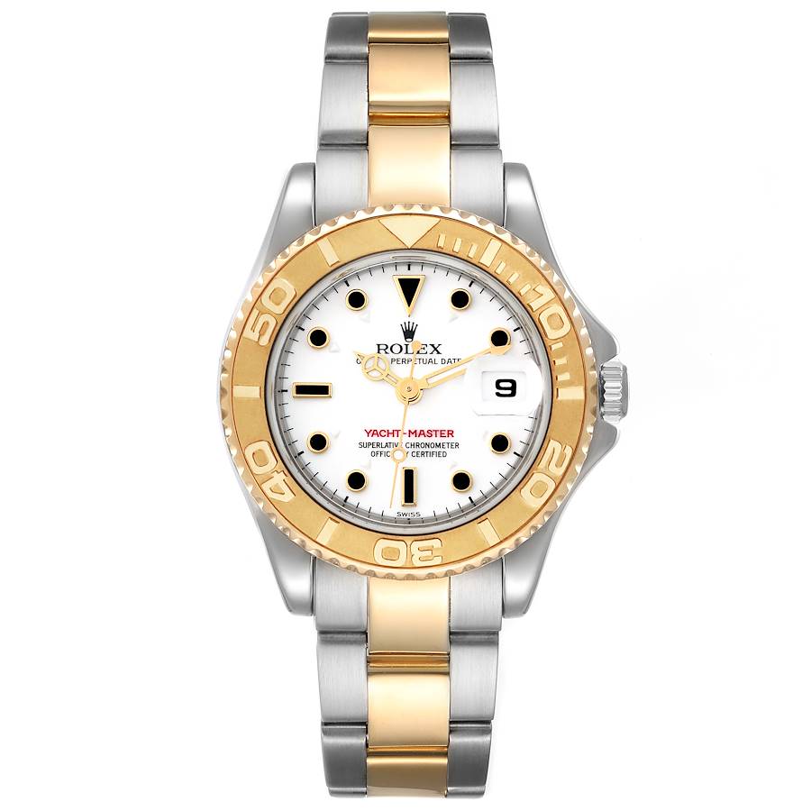 Rolex Yachtmaster 29 White Dial Steel Yellow Gold Ladies Watch 169623 ...