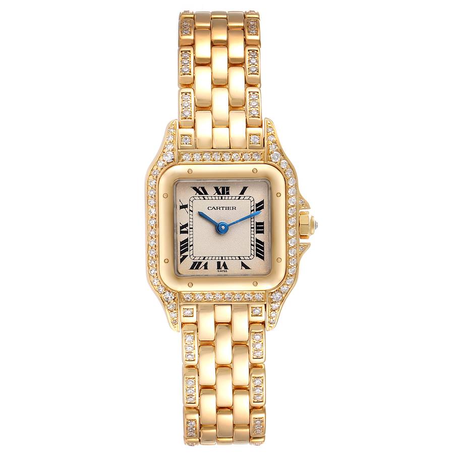 Cartier Panthere Small 18k Yellow Gold Silver Dial Diamonds Ladies Watch |  SwissWatchExpo