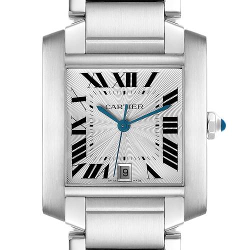 Photo of Cartier Tank Francaise Large Steel Silver Dial Mens Watch W51002Q3