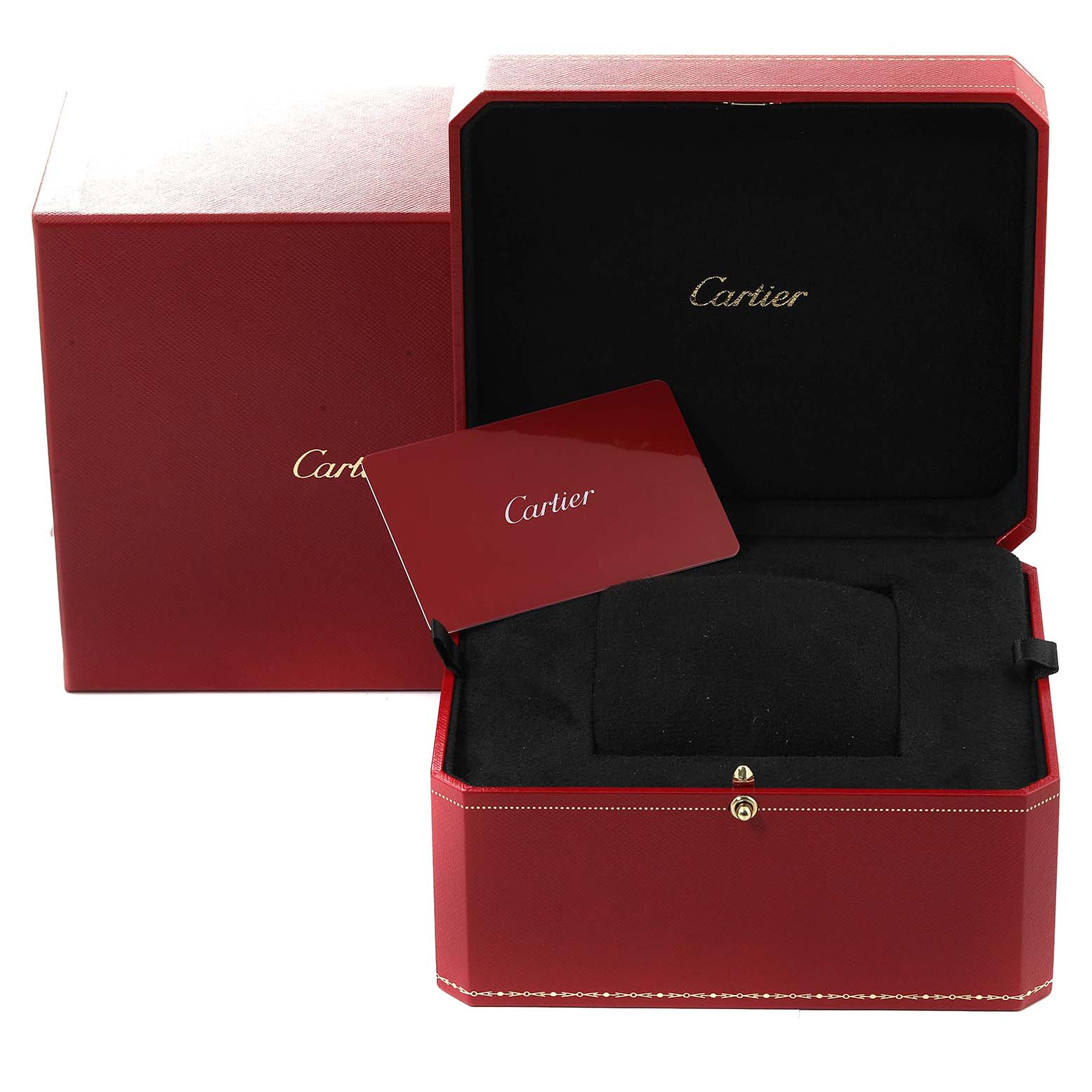 This image shows the packaging and authenticity card for a Cartier Tank Louis WGTA0011 Men's Rose Gold Silver Dial WGTA0011 Men's Rose Gold Silver Dial watch.