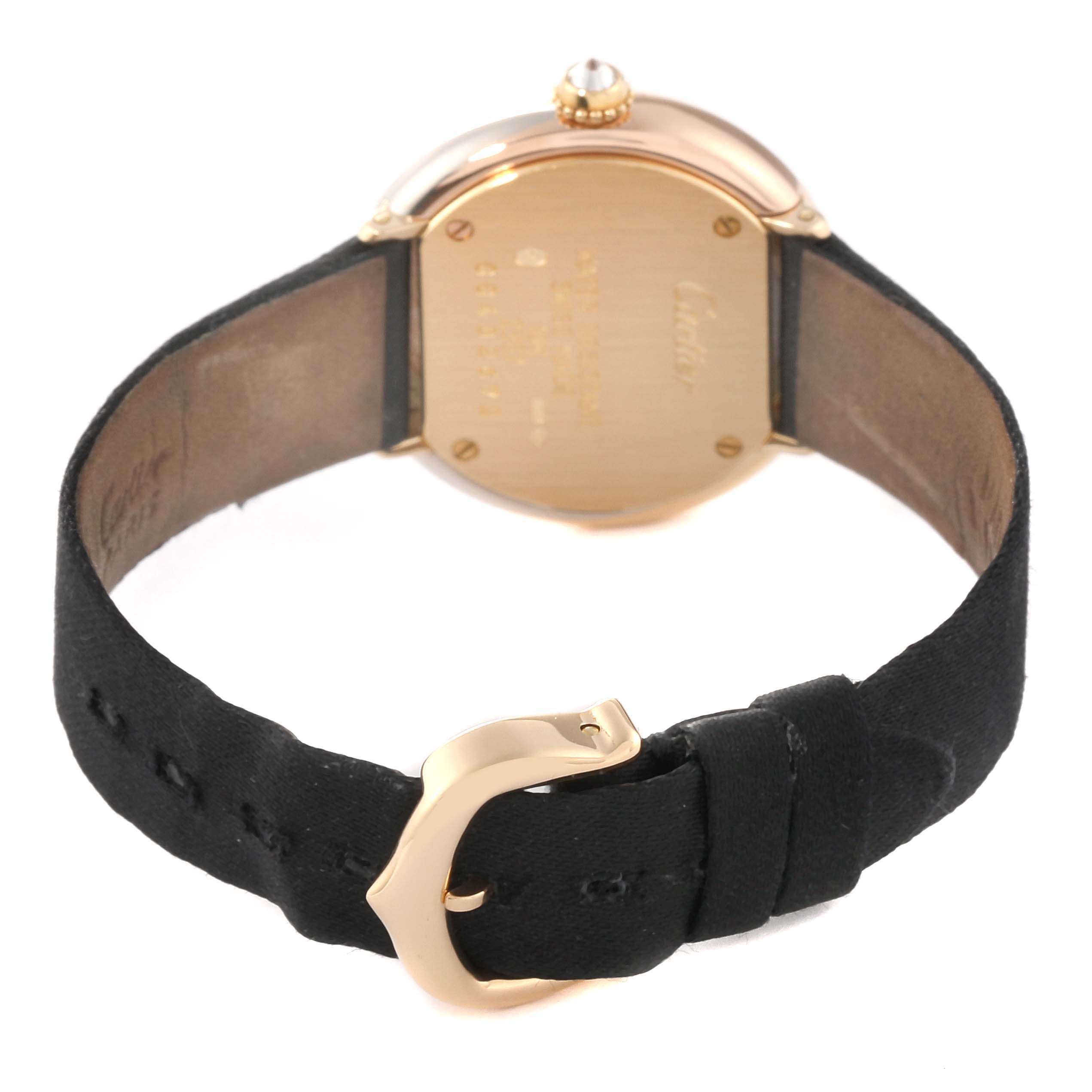 The image shows the back side and strap of the Cartier Trinity W200246 Women's Yellow Gold Silver Dial W200246 Women's Yellow Gold Silver Dial watch.