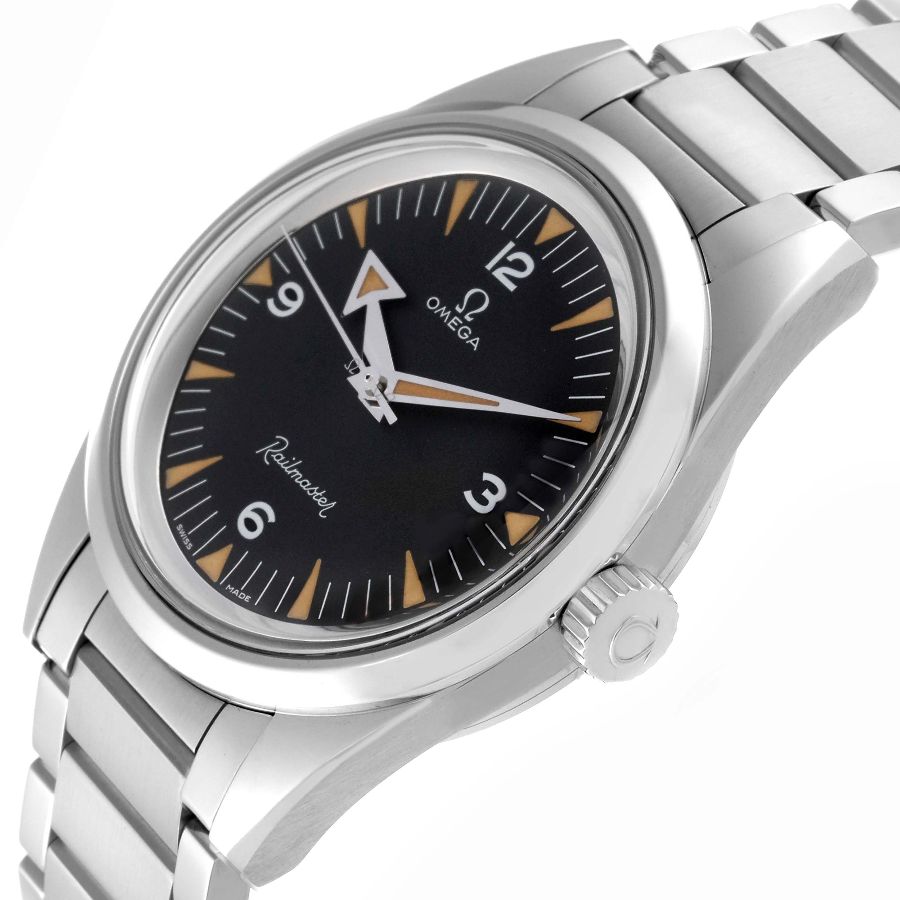 The Omega Seamaster 220.10.38.20.01.002 Men's Stainless Steel Black Dial 220.10.38.20.01.002 Men's Stainless Steel Black Dial is shown at a slight side angle, displaying the dial, bezel, bracelet, and crown.