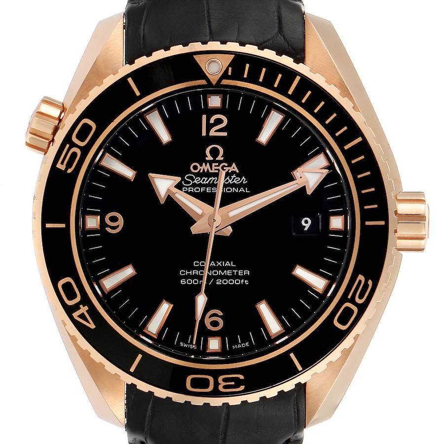 Omega Seamaster Planet Ocean 18k Rose Gold Watch 232.63.46.21.01.001 Unworn SwissWatchExpo
