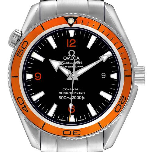 Photo of Omega Seamaster Planet Ocean Steel Orange Bezel Mens Watch 2209.50.00