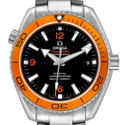 Photo of Omega Seamaster Planet Ocean Steel Orange Bezel Mens Watch 2209.50.00