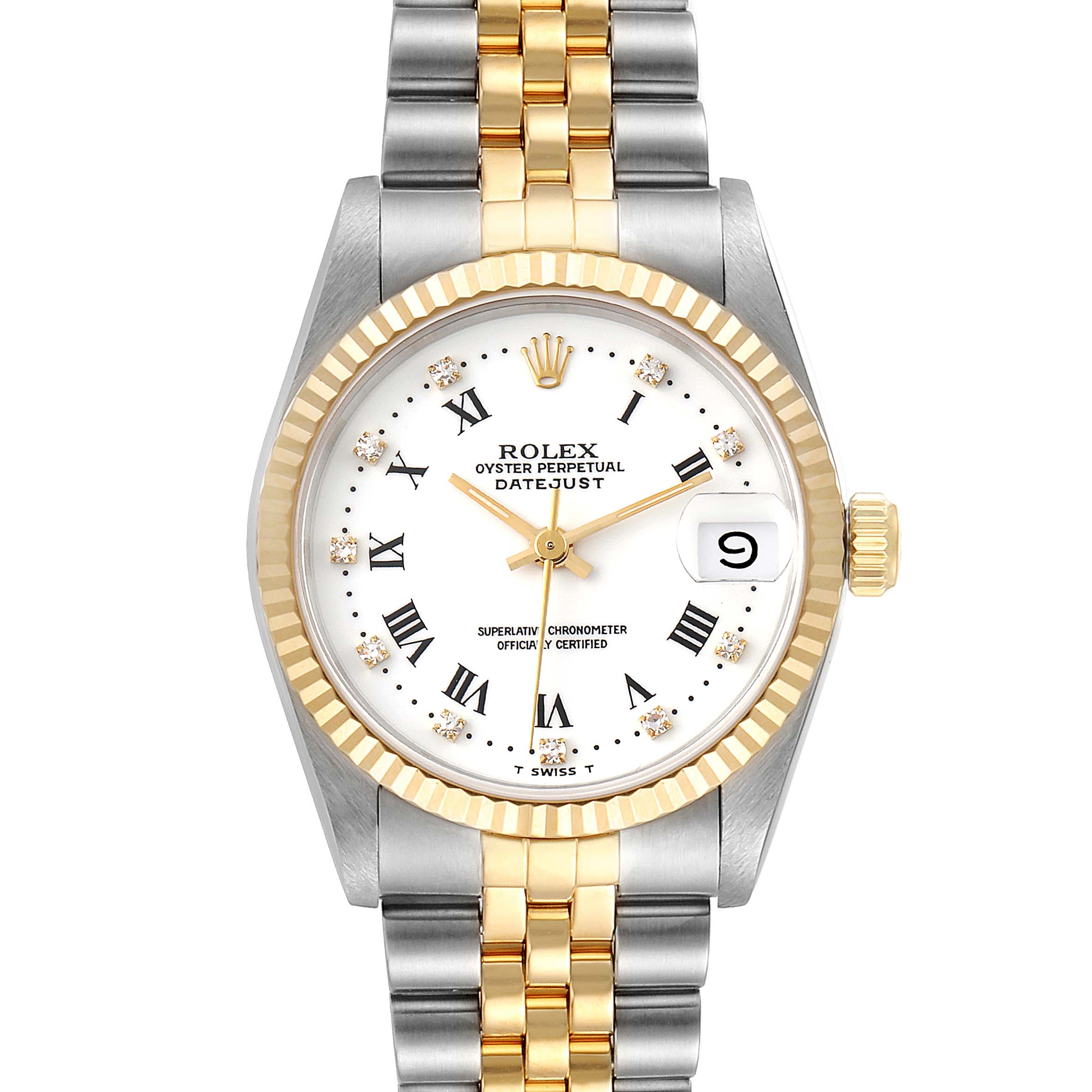 Rolex Datejust 31 Midsize Steel Yellow Gold White Dial Ladies Watch ...