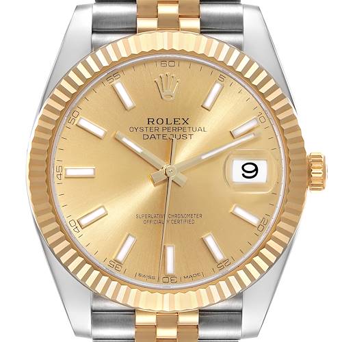 Photo of Rolex Datejust 41 Steel Yellow Gold Champagne Dial Mens Watch 126333