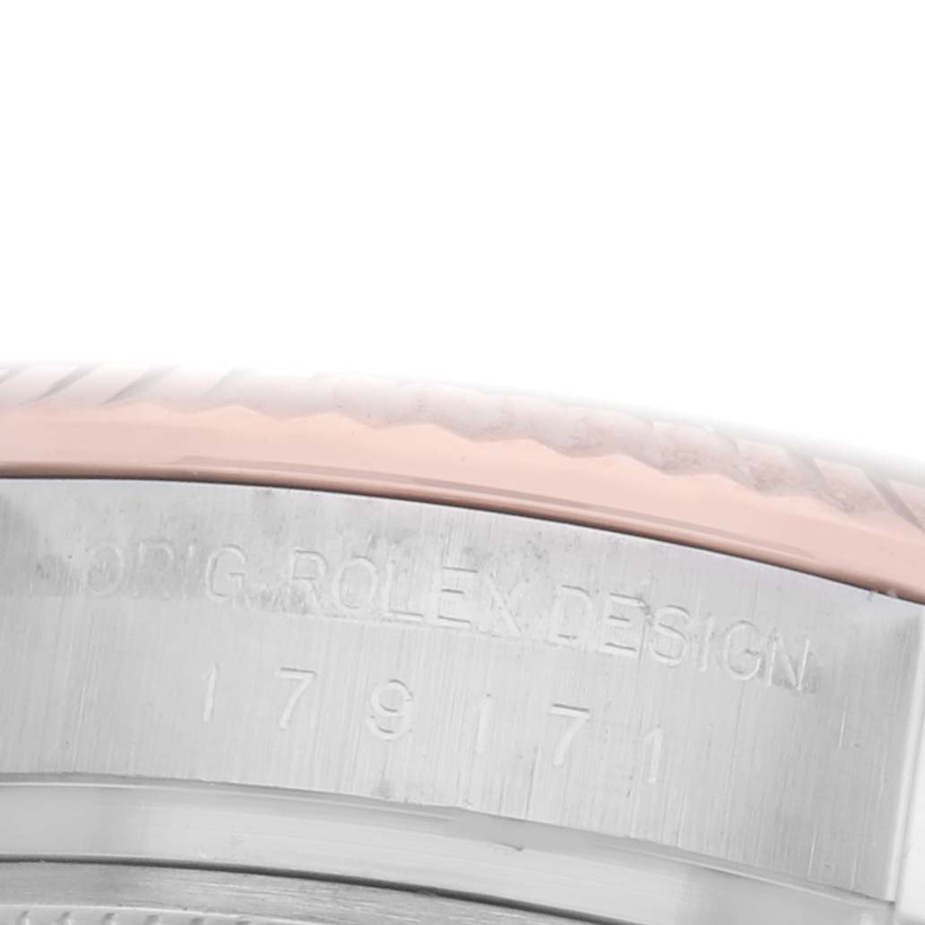 The image shows a close-up of the side of a Rolex Datejust 179171 Women's Steel and Gold (two tone) Black Dial 179171 Women's Steel and Gold (two tone) Black Dial, featuring the model number and bezel design.