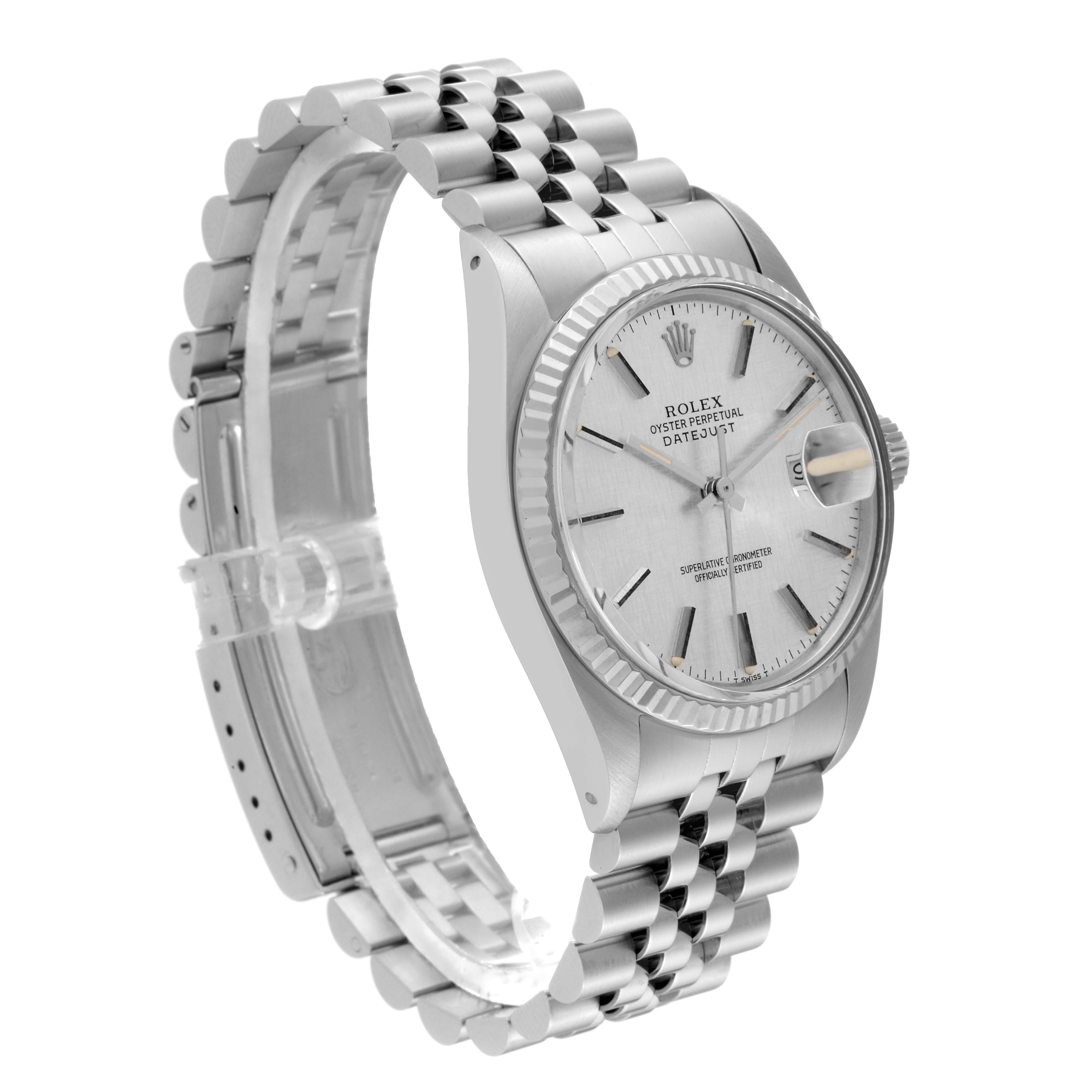 The Rolex Vintage Collection 16014 Men's Stainless Steel Silver Dial 16014 Men's Stainless Steel Silver Dial watch is shown at a three-quarter angle highlighting the bracelet, case, dial, and crown.