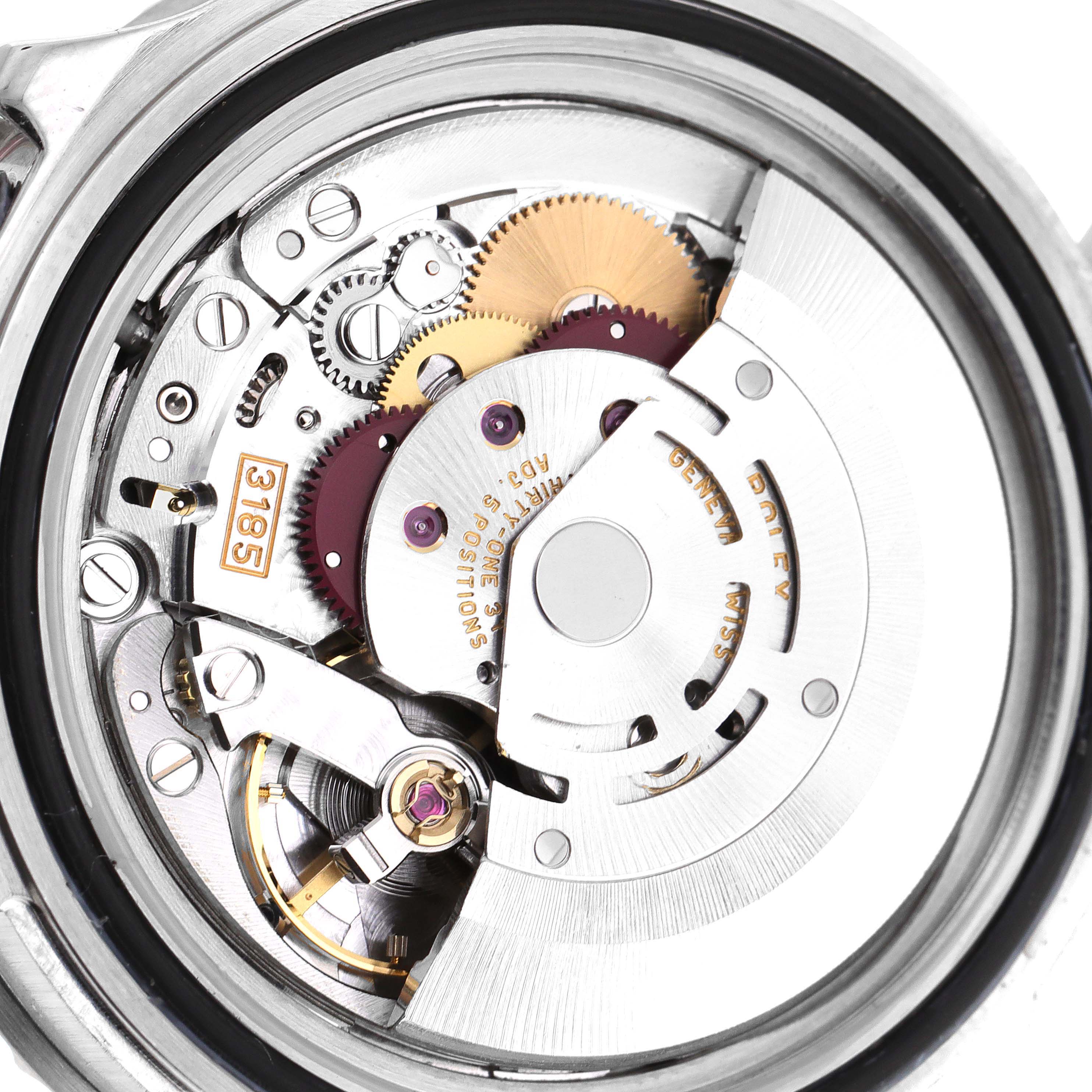 The image shows the movement and internal mechanism of a Rolex GMT-Master 16710 Men's Stainless Steel Black Dial 16710 Men's Stainless Steel Black Dial watch taken from the back.