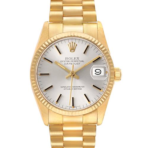 Photo of Rolex President Datejust Midsize Yellow Gold Vintage Ladies Watch 6827