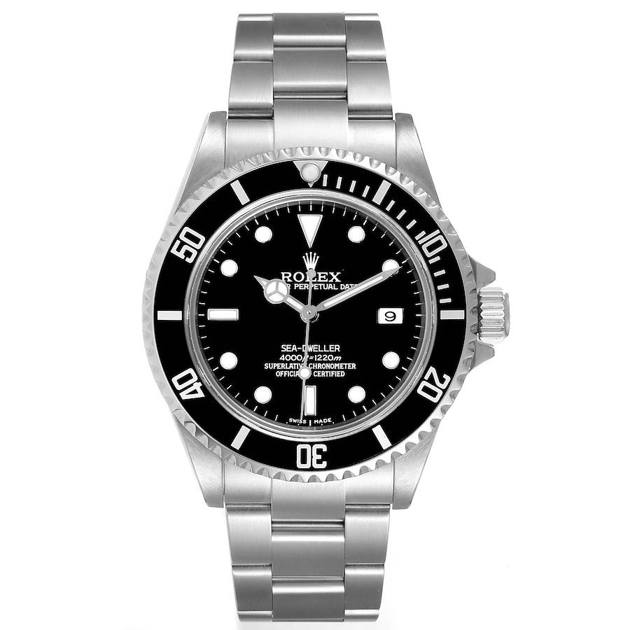 Rolex Seadweller 4000 Black Dial Steel Mens Watch 16600 Box Papers ...