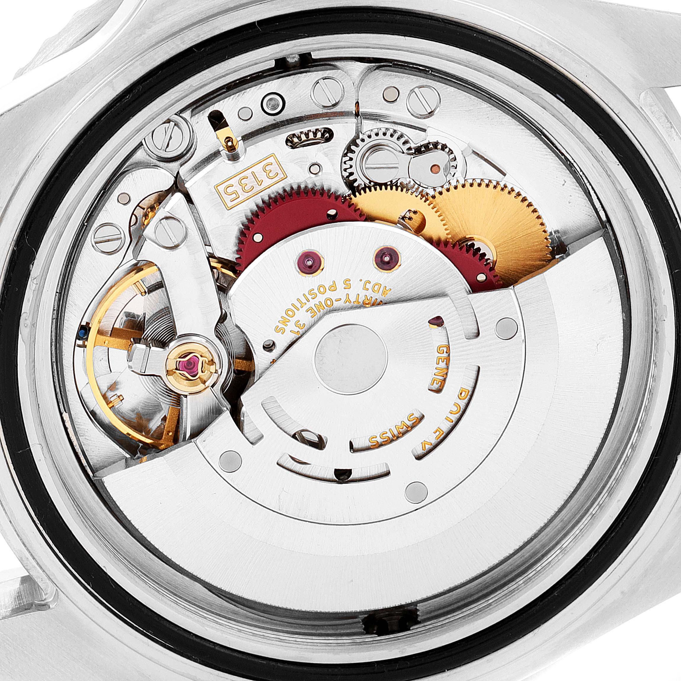 The image shows a close-up view of the internal mechanism of a Rolex Sea-Dweller 16600 Men
s Stainless Steel Black Dial 16600 Men
s Stainless Steel Black Dial watch.