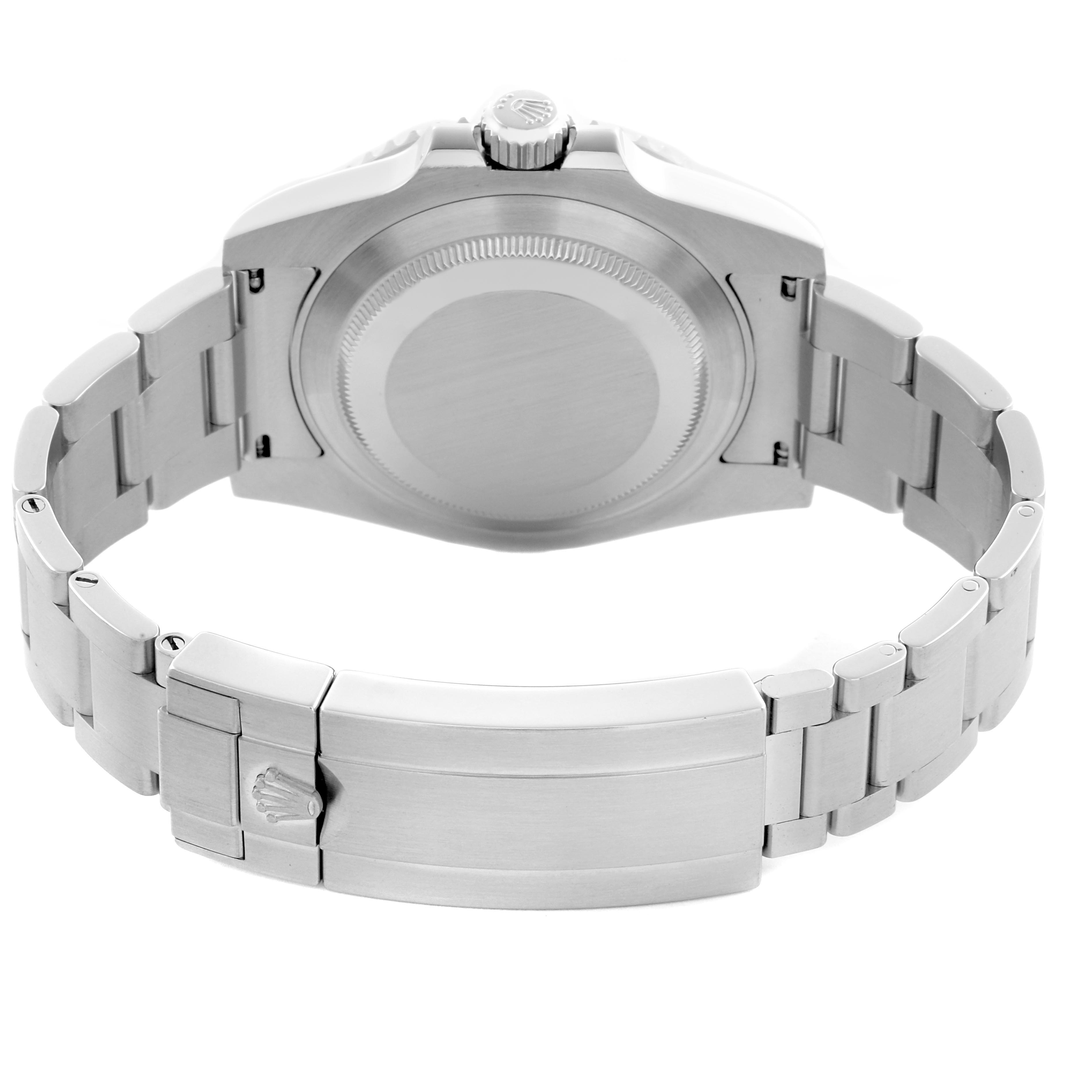 The image shows a Rolex Submariner 116610LN Men's Stainless Steel Black Dial 116610LN Men's Stainless Steel Black Dial watch from the back, highlighting the case back, crown, and bracelet clasp.