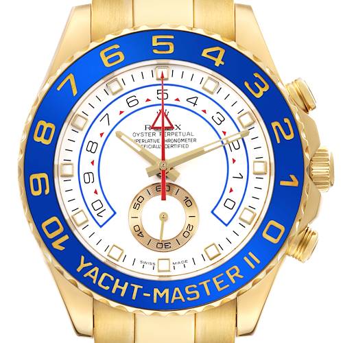 Photo of Rolex Yachtmaster II Yellow Gold Mens Watch 116688 Box Card