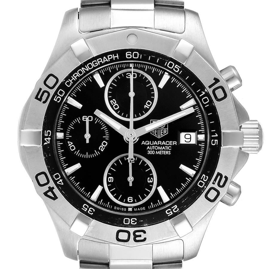 Tag Heuer Aquaracer Black Dial Chronograph Mens Watch CAF2110 SwissWatchExpo