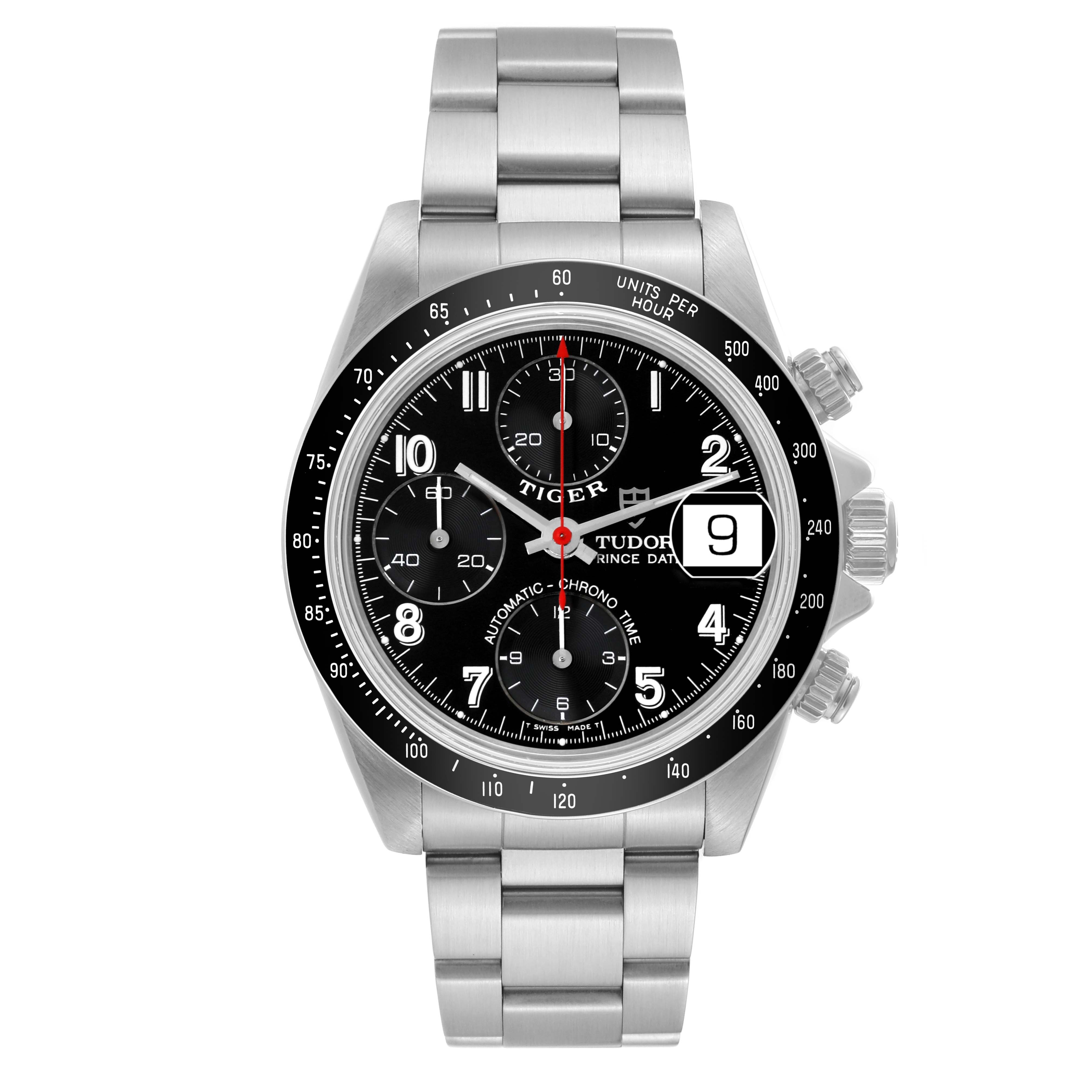 The image shows a frontal view of the Tudor Prince model watch, displaying its dial, bezel, and bracelet.