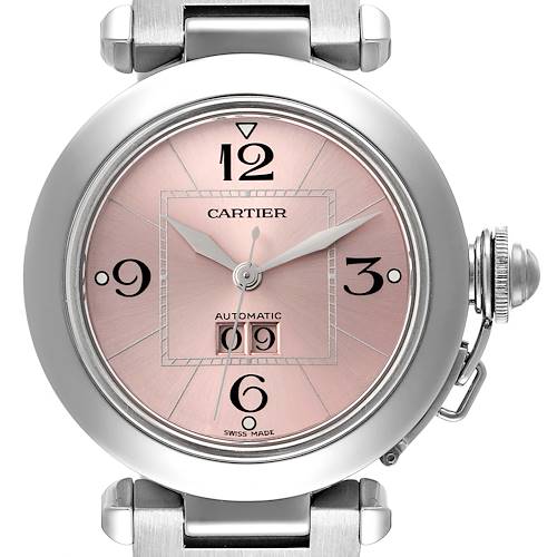 Photo of Cartier Pasha Big Date 35mm Pink Dial Steel Ladies Watch W31058M7