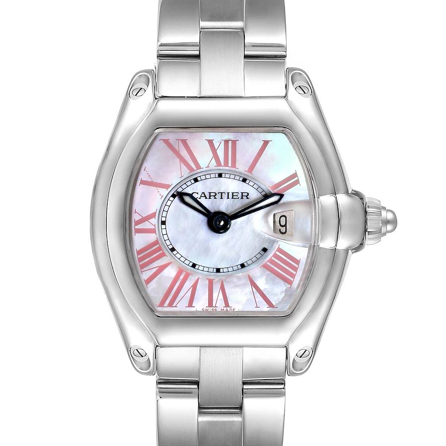 Cartier Roadster Mother of Pearl Dial Steel Ladies Watch W6206006 SwissWatchExpo