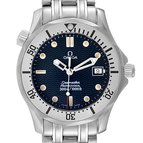 Photo of Omega Seamaster Midsize 36 Blue Dial Steel Mens Watch 2552.80.00 Box Card