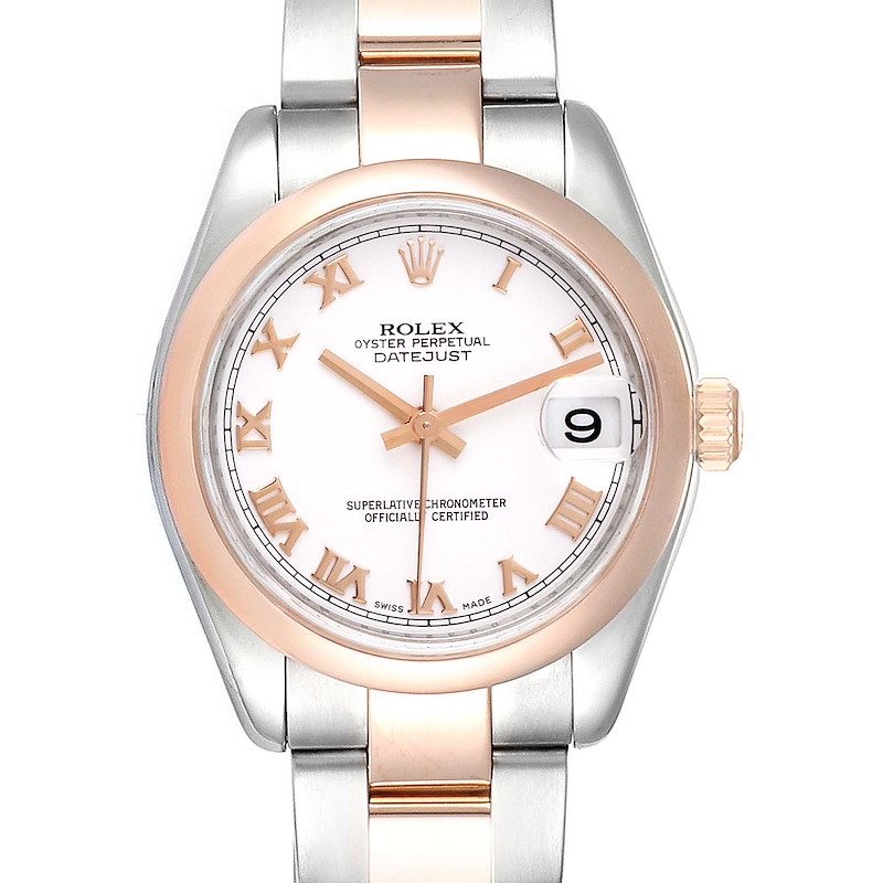 Rolex Datejust 31 Midsize Steel Rose Gold White Dial Ladies Watch 178241 SwissWatchExpo