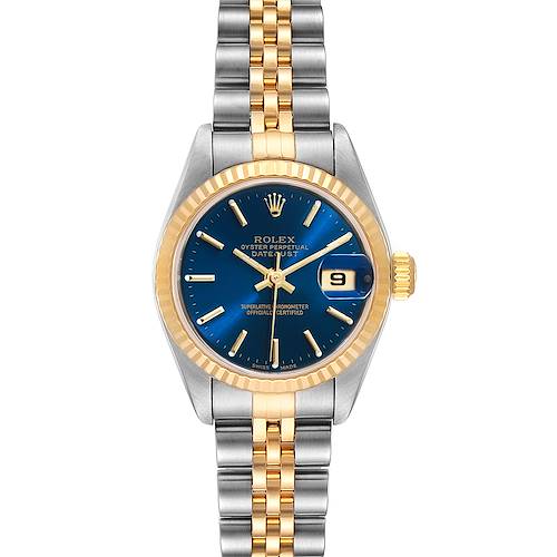 Photo of Rolex Datejust Steel 18k Yellow Gold Blue Dial Ladies Watch 79173