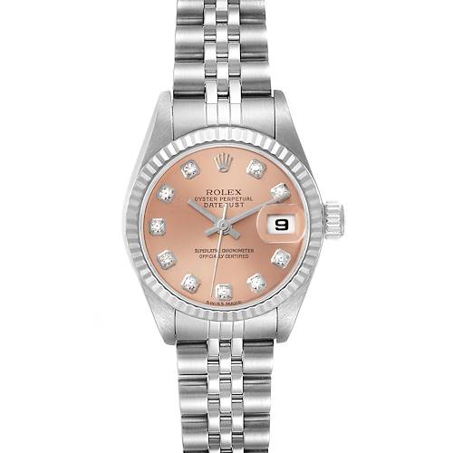 Photo of Rolex Datejust Steel White Gold Salmon Diamond Dial Ladies Watch 79174