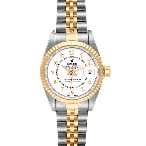 Photo of Rolex Datejust White Arabic Dial Steel Yellow Gold Ladies Watch 69173