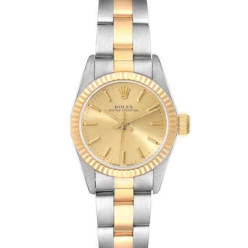 Photo of Rolex Oyster Perpetual Steel Yellow Gold Champagne Dial Ladies Watch 67193