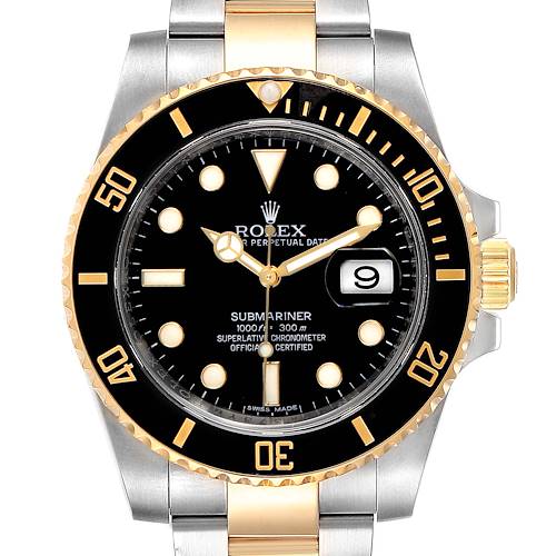 Photo of Rolex Submariner Steel Yellow Gold Black Dial Watch 116613 Box Card