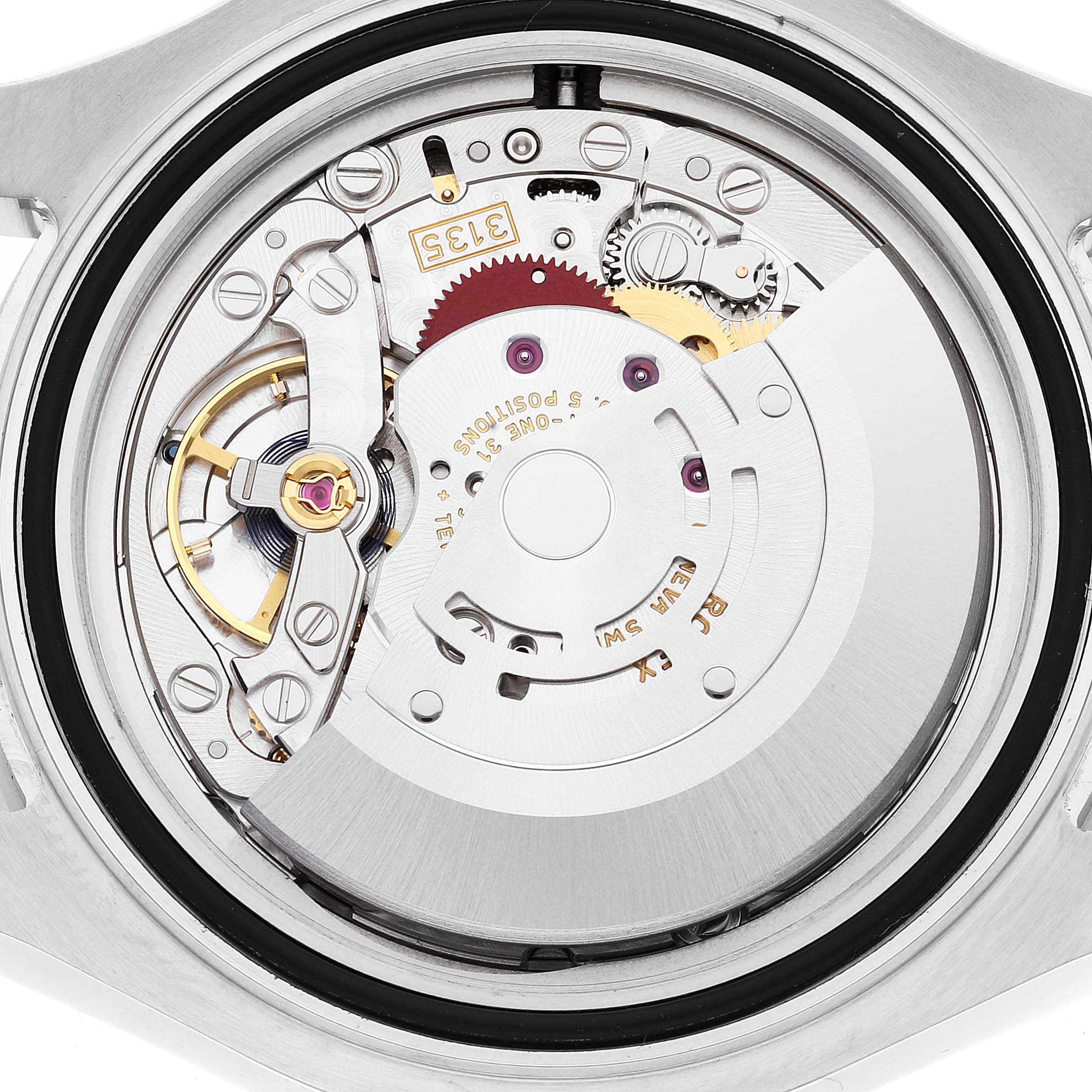 This image shows the internal mechanism of the Rolex Yacht-Master 116622 Men
s Stainless Steel Blue Dial 116622 Men
s Stainless Steel Blue Dial watch from the back angle.