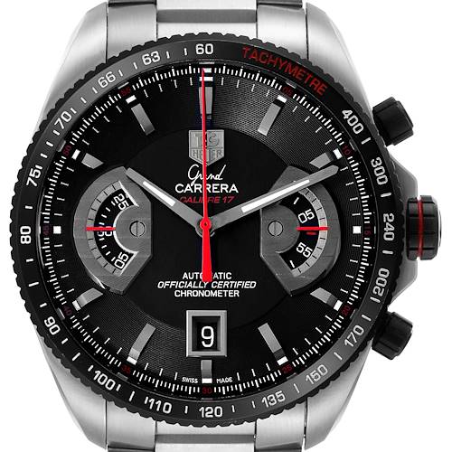 Photo of Tag Heuer Grand Carrera Black Dial Automatic Steel Mens Watch CAV511C