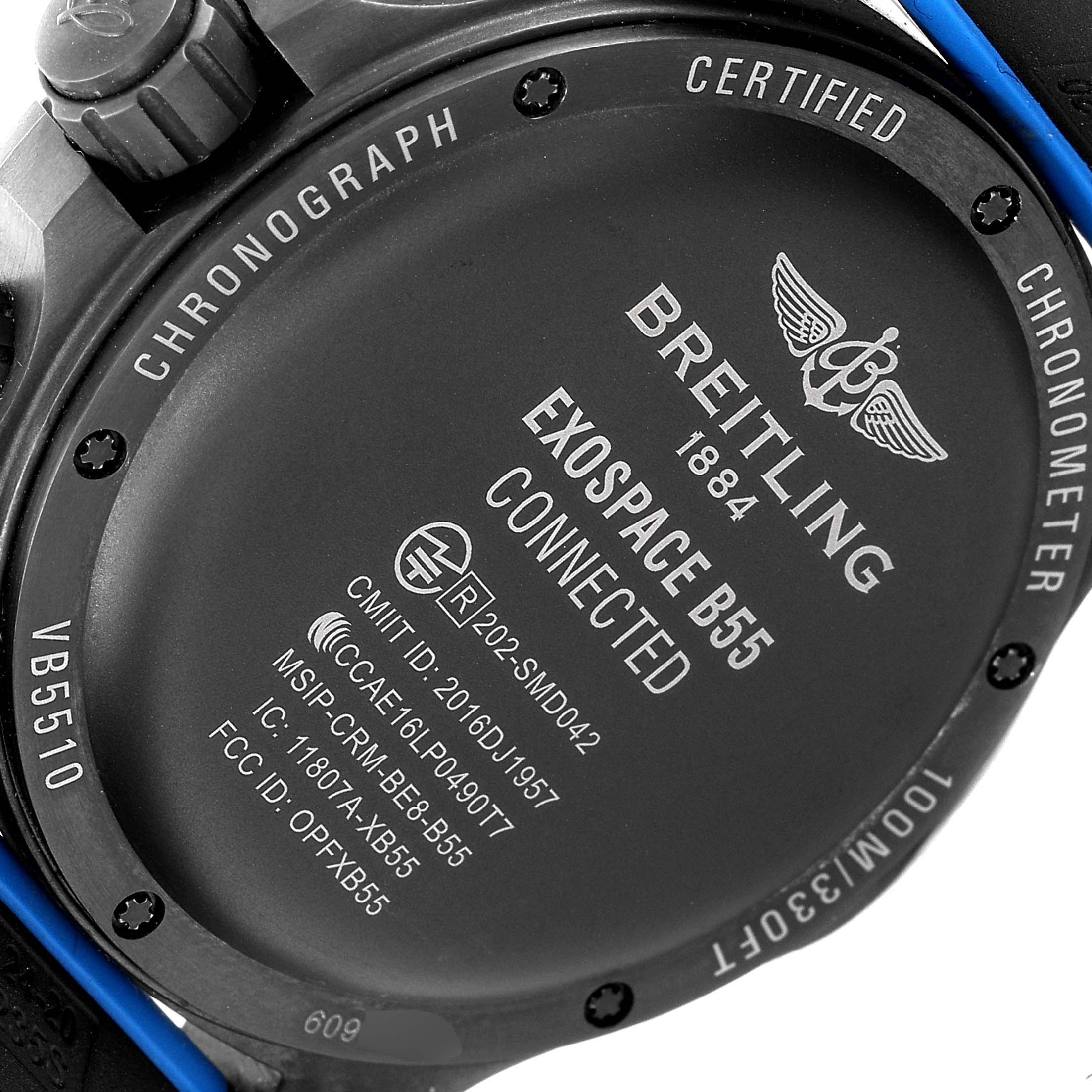The image shows the back case of the Breitling Professional Series VB5510 Men
s Titanium Black Dial VB5510 Men
s Titanium Black Dial Exospace B55 Connected watch.