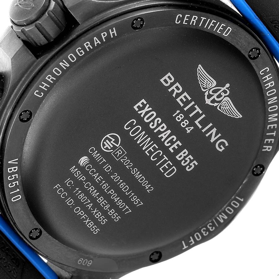 Breitling Exospace DLC Coated Titanium Rubber Strap Mens Watch VB5510 Box Papers SwissWatchExpo